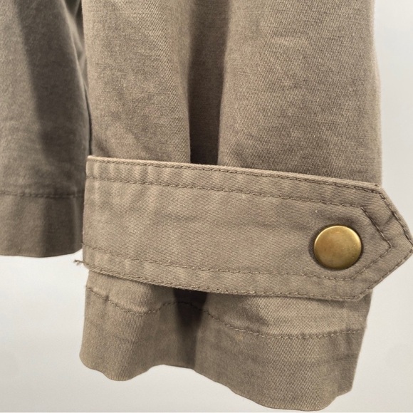 Kenna-T Olive Green Utility Jacket Cinched Waist Bronze Metal Detail Size Medium - Picture 4 of 11